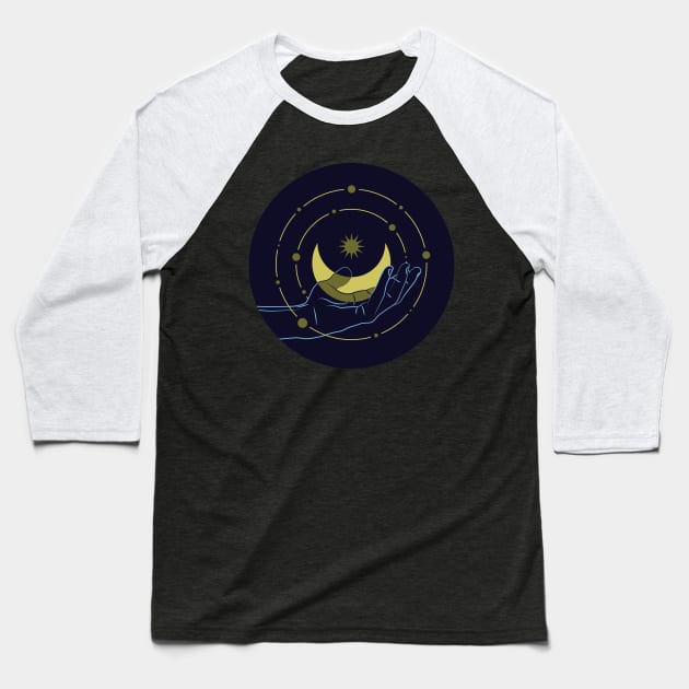 Caught The Moon Baseball T-Shirt by BeCreativeHere